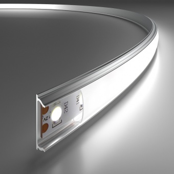 Накладной алюминиевый профиль SP259 гибкий, Серебристый анодированный 2000х15х6,4мм